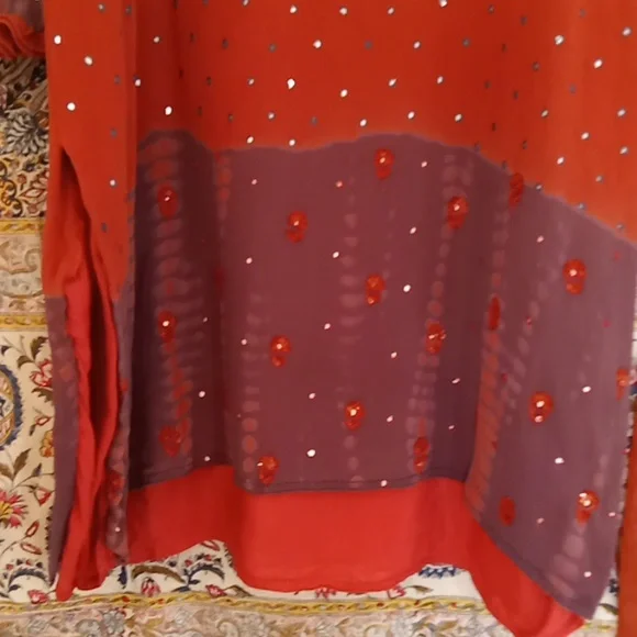 Rust And Purple Tye Dyed Tunic - Picture 8 of 9